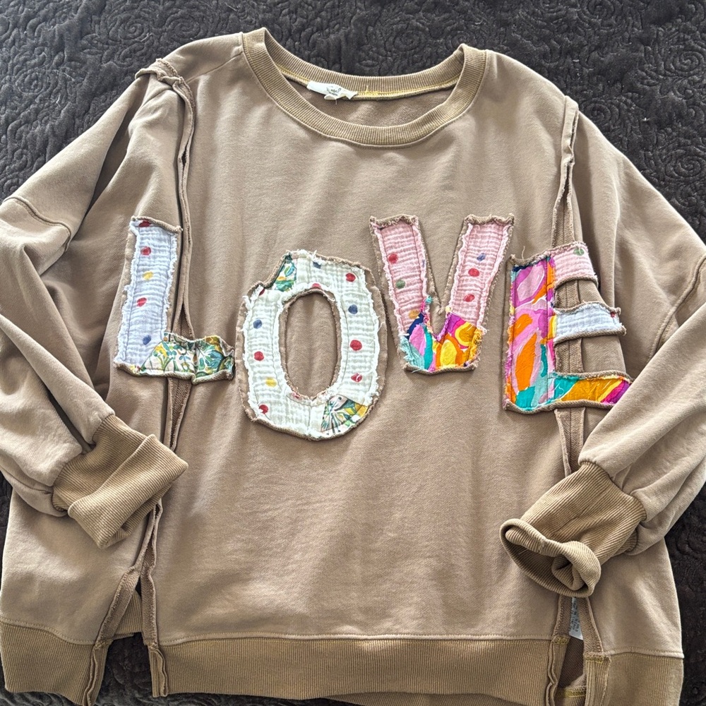 Easel Tan LOVE Sweatshirt